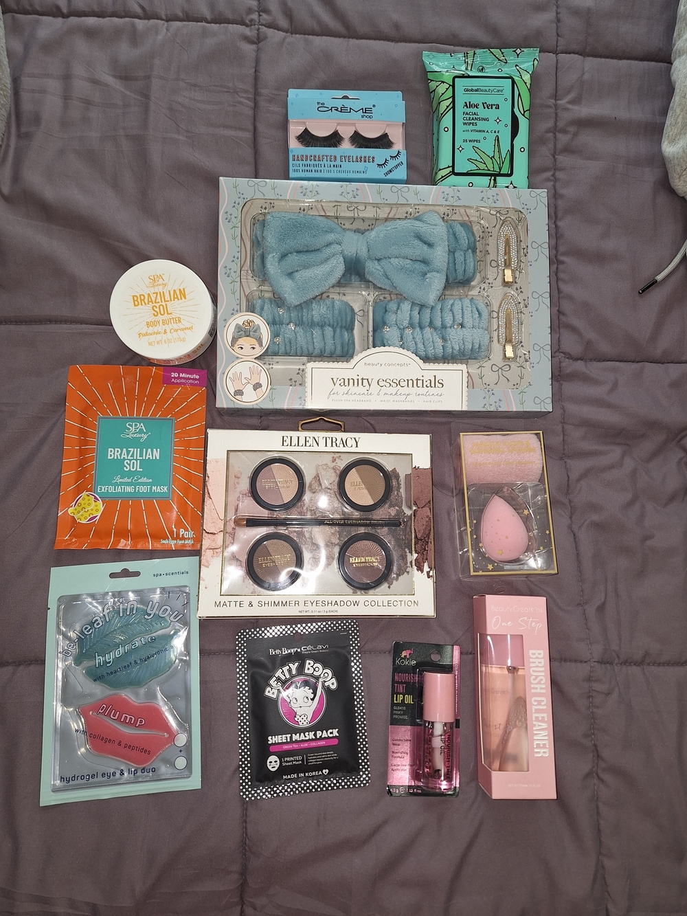 Vanity Essentials Plush Light Blue Spa Headband & Hair Tie Set Bundle